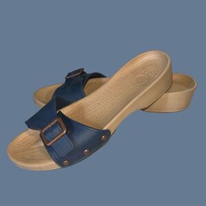 CROCS Navy and Tan Women's Sandals